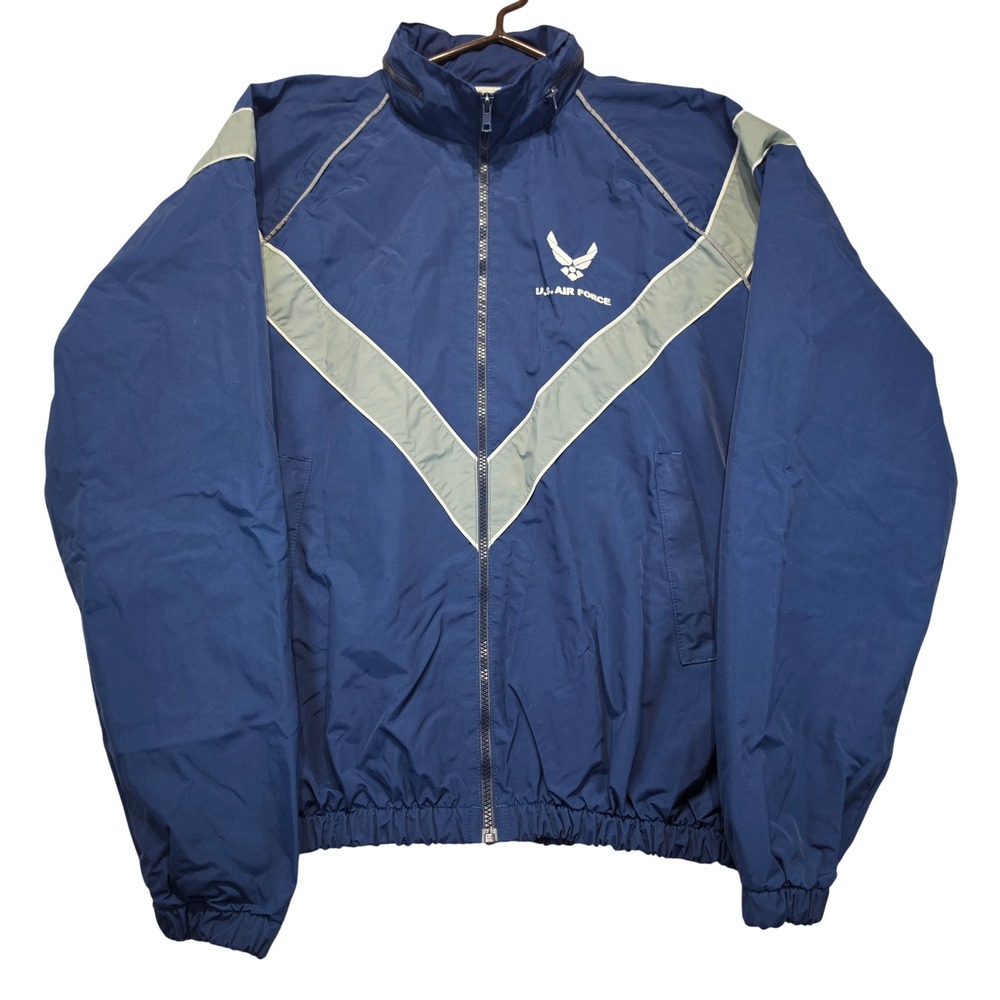 Mens Skilcraft US Air Force PTU Windbreaker Jacket Blue Reflective Medium
